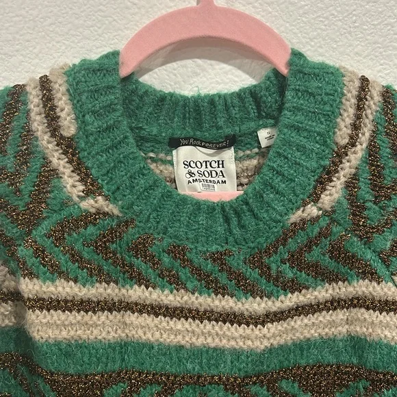 Scotch & Soda Metallic Fair Isle Sweater, RTR - Picture 7 of 9